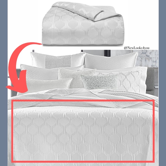 NEW $335 Hotel Collection Olympia [ Full/Queen ] Duvet Cover White‎ #D283 - Picture 11 of 11